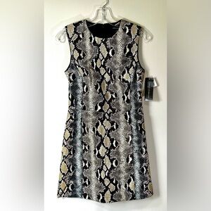 French Connection Women's Adila Faux Snake Skin Pattern Mini Dress